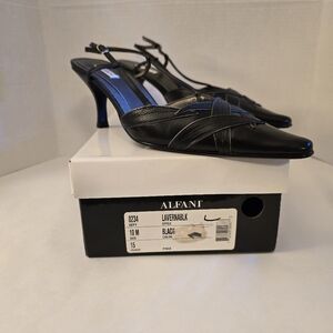 Alfani Women's Black Pointed-Toe Slingback Heels Size10 NEW in BOX